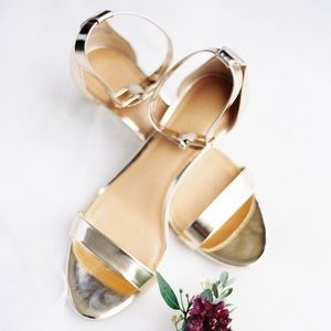 J crew gold heels